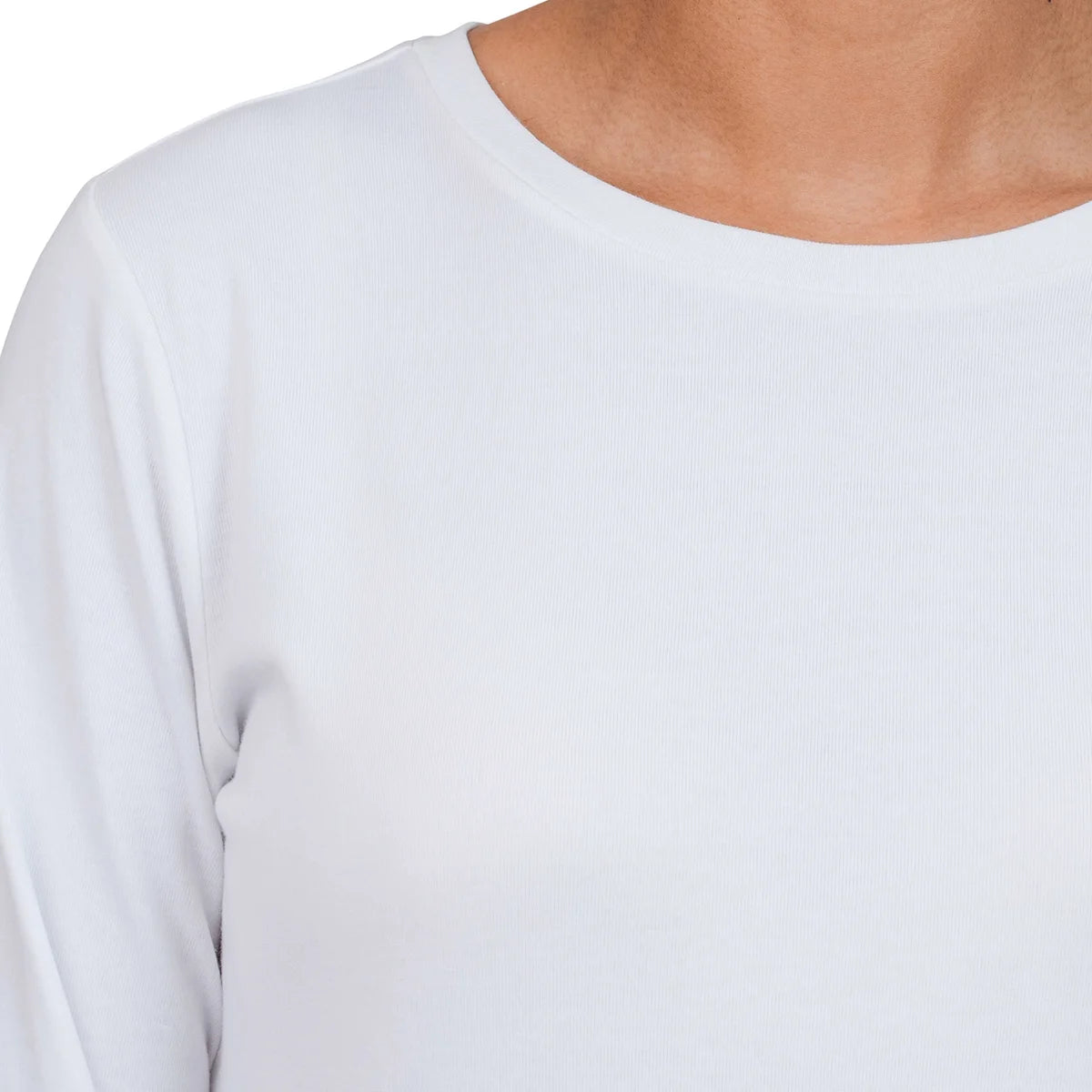 UNITED COLOR OF BENETTON - T-Shirt à Manches Longues en Coton Supima Pour Femme-Womens-Long-sleeve-Supima-Cotton-T-Shirt-Blanc-white-1805199-1824448