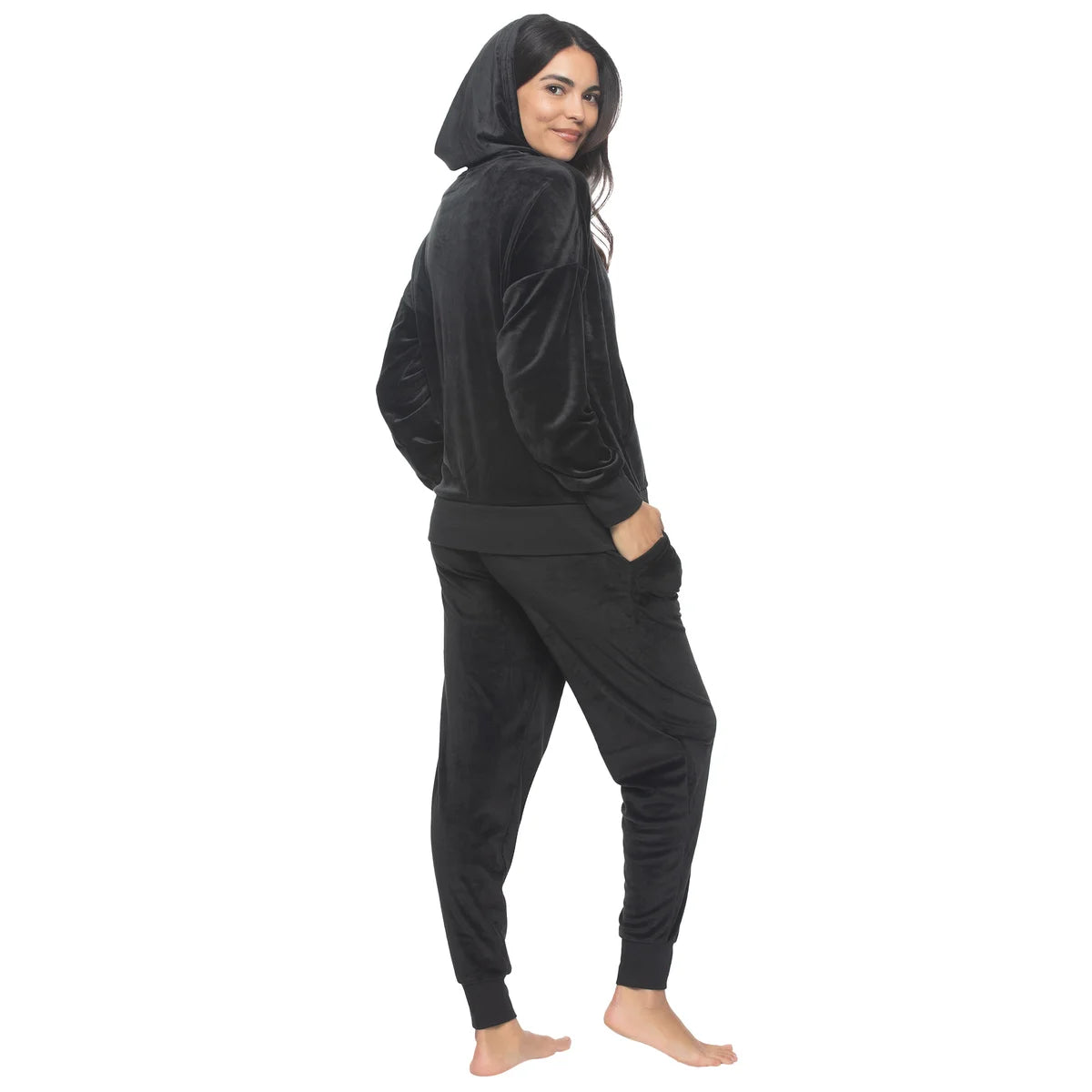 BLACK BOW - Ensemble de Détente en Velours pour Femme, 2 Pièces-women's-velour-lounge-set-costco-1926397-noir-black-3