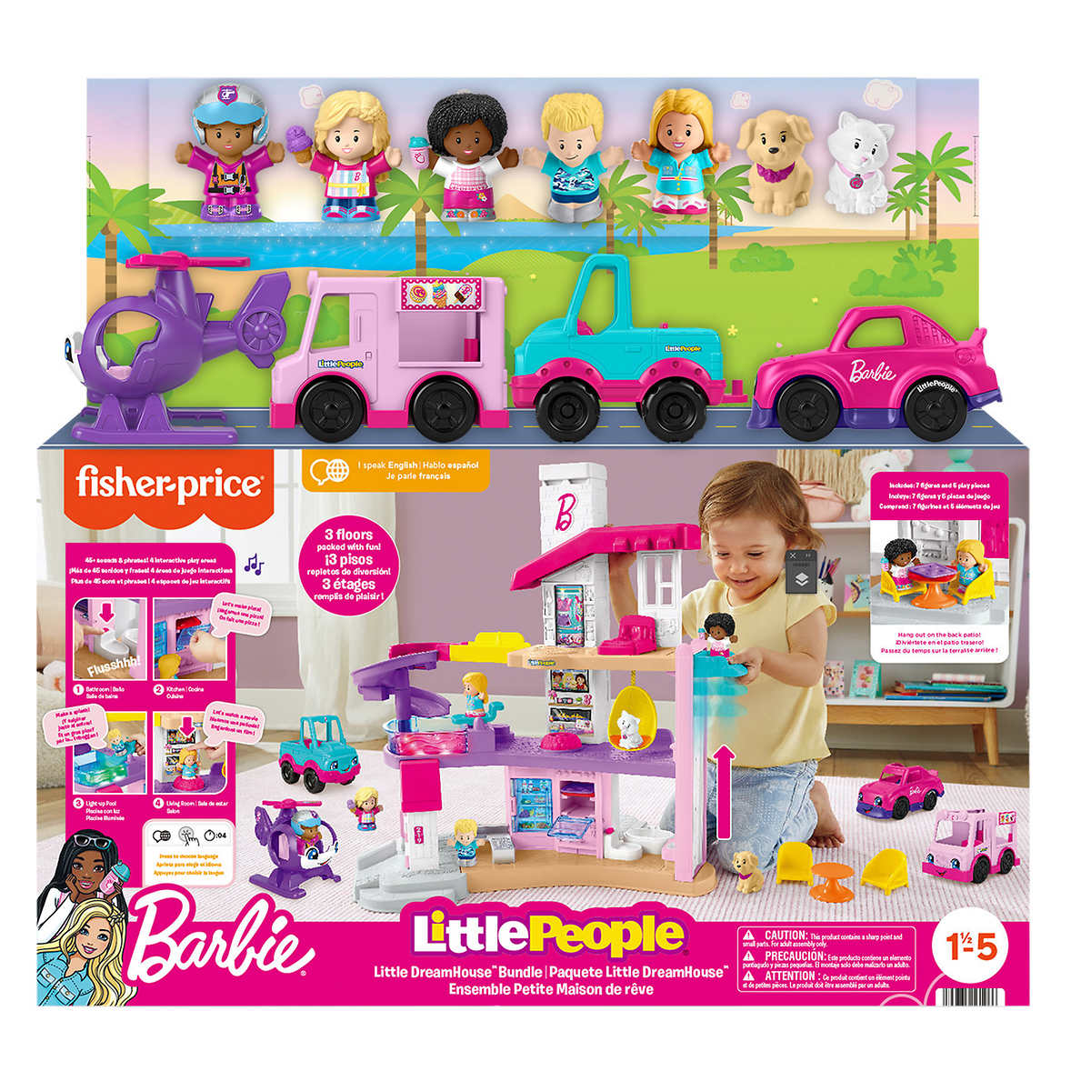 fisher-price-ensemble-petite-maison-rêve-little-people-barbie-dreamhouse-bundle