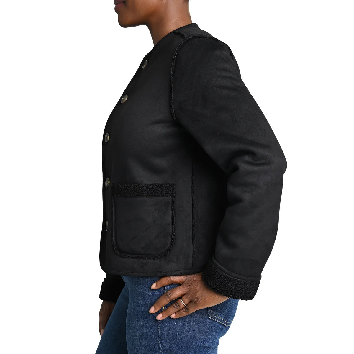 BRIGGS - Veste Sherpa Réversible pour Femmes-Womens-reversible-sherpa-jacket-noir-black-1116868-1942160-5