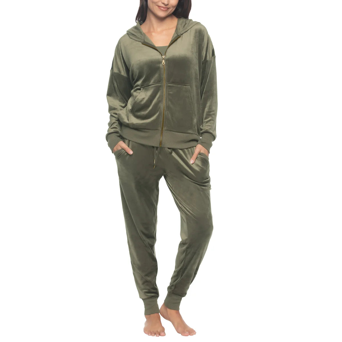 BLACK BOW - Ensemble de Détente en Velours pour Femme, 2 Pièces-women's-velour-lounge-set-costco-1926397-vert-green