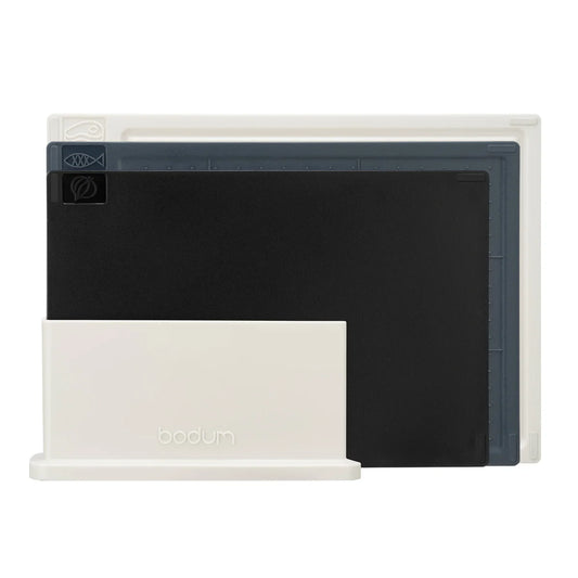 BODUM - Ensemble de 3 Planches à Découper avec Support-cutting-coards-holder-bistro-costco-1882041-noir-black