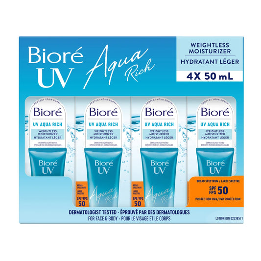 BIORÉ - Paquet de 4 Hydratants Légers avec SPF 50 Aqua Rich UV-pack-weightless-moisturizers-with-costco-1774532