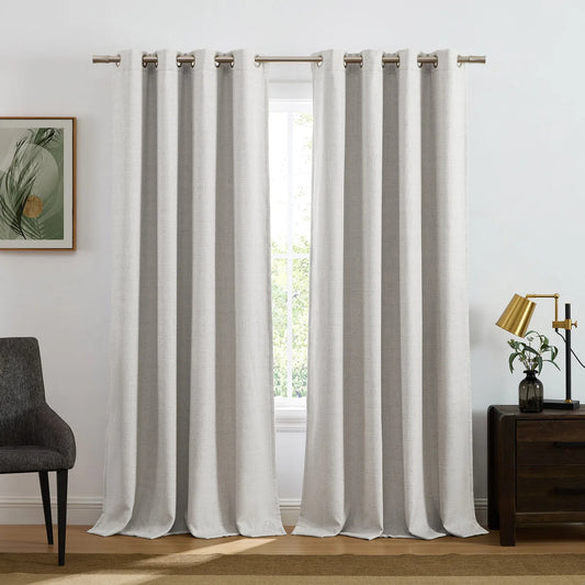 SUN+BLK - Ensemble de 2 Rideaux Totalement Obscurcissant Maxwell-blanc-white-set-total-blackout-curtains-pack