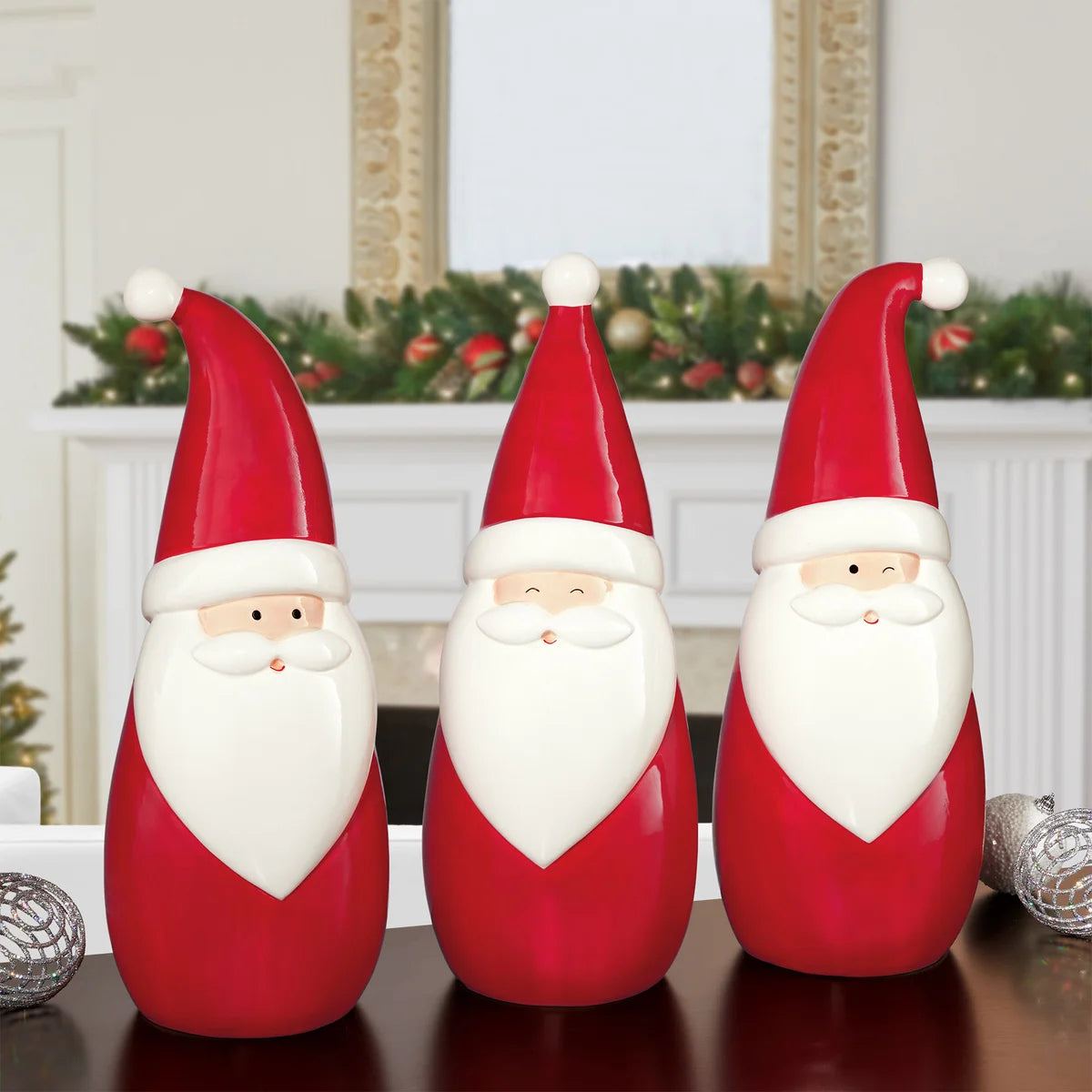 Ensemble de 3 Pères Noël en Céramique-ceramic-santas-set-pack-costco-1739872