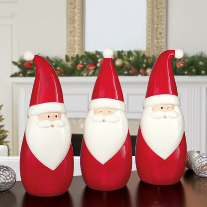 Ensemble de 3 Pères Noël en Céramique-ceramic-santas-set-pack-costco-1739872