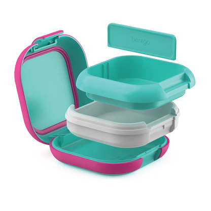 BENTGO - Ensemble Boîte à Lunch et Mini Boîte Fraîcheur rose et turquoise | Bentgo - Pink and turquoise chill lunch box and mini box set 
