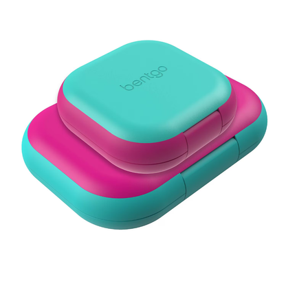 BENTGO - Ensemble Boîte à Lunch et Mini Boîte Fraîcheur rose et turquoise | Bentgo - Pink and turquoise chill lunch box and mini box set 