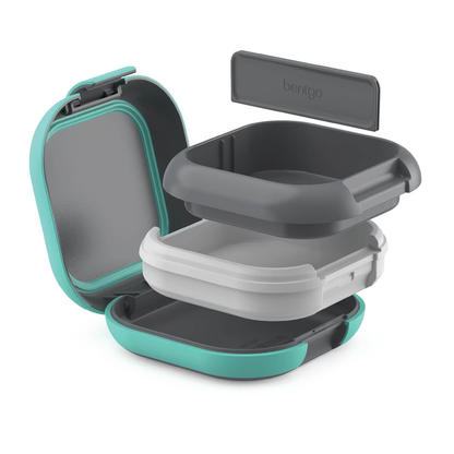 BENTGO - Ensemble Boîte à Lunch et Mini Boîte Fraîcheur vert et gris | Bentgo - Green and gray chill lunch box and mini box set 