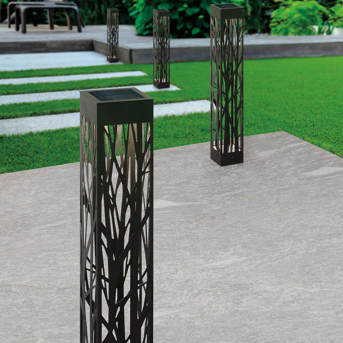 NATURALLY SOLAR - Ensemble de 4 Lampes Solaires de Parterre de Style B ...