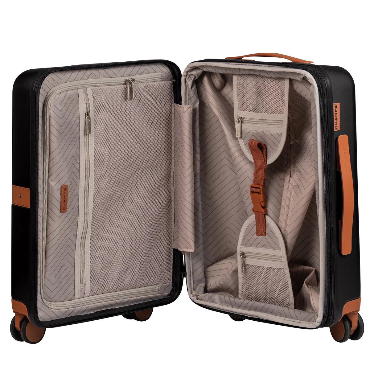 CHAMPS - Valise de Cabine Rigide Extensible Vintage II-luggage-hardside-expandable-spinner-carry-on-costco-2898358-s1030-noir-black-3