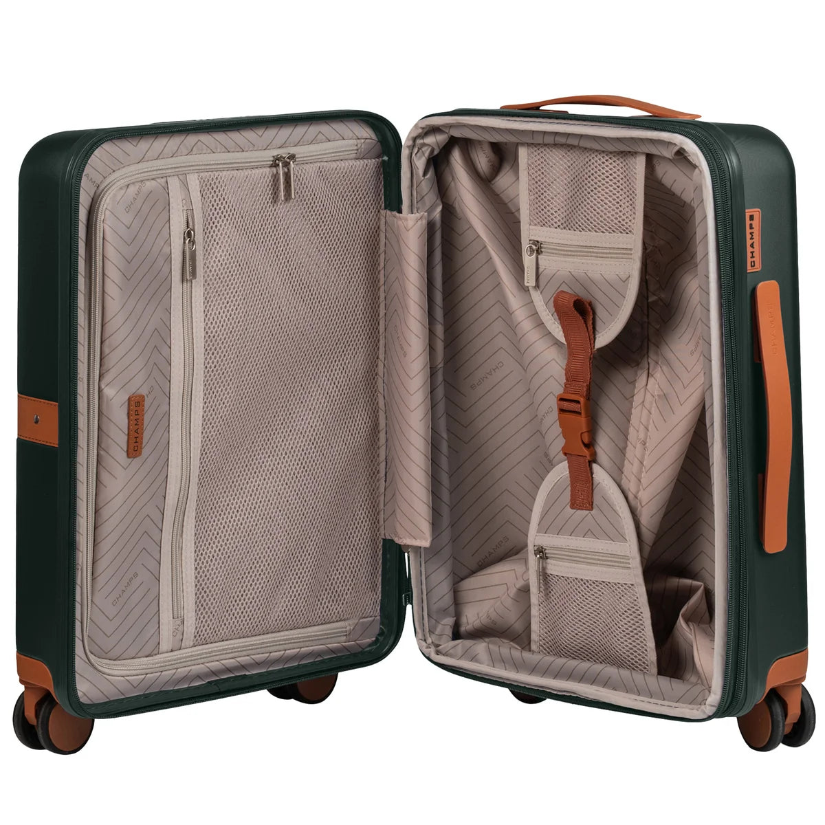CHAMPS - Valise de Cabine Rigide Extensible Vintage II-luggage-hardside-expandable-spinner-carry-on-costco-2898361-s1030-green-vert-3