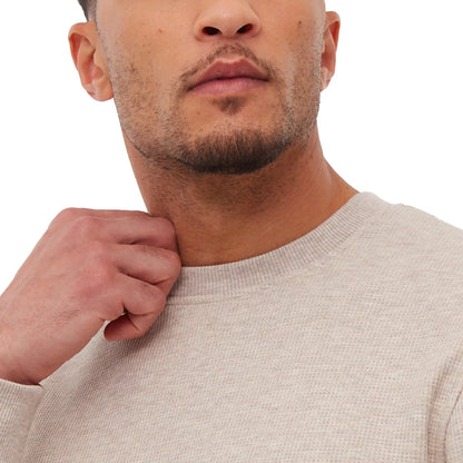 BENCH - Chandail Thermique Doublé pour Homme-Mens-Fleece-Lined-Thermal-Crewneck-Beige-1899558-1956583