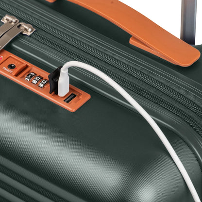 CHAMPS - Valise de Cabine Rigide Extensible Vintage II-luggage-hardside-expandable-spinner-carry-on-costco-2898361-s1030-green-vert-7