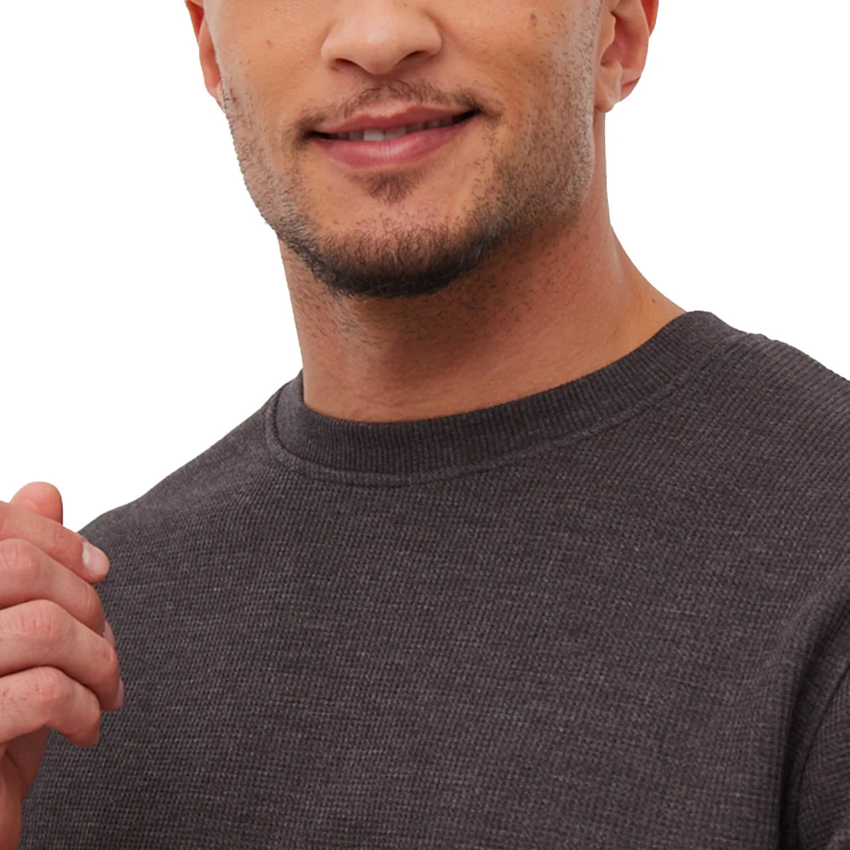 BENCH - Chandail Thermique Doublé pour Homme-Mens-Fleece-Lined-Thermal-Crewneck-Gris-Grey-1899556-1956581