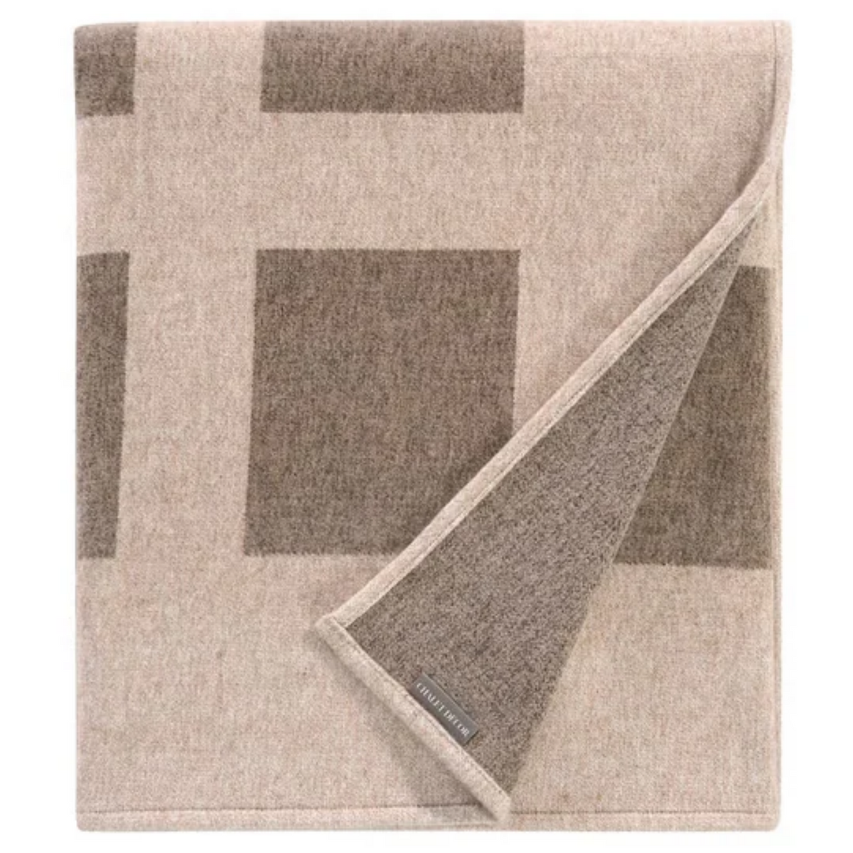 CHALET DÉCOR - Jeté tissé brun et beige | CHALET DÉCOR - brown and beige woven throw