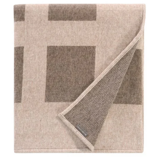 CHALET DÉCOR - Jeté tissé brun et beige | CHALET DÉCOR - brown and beige woven throw