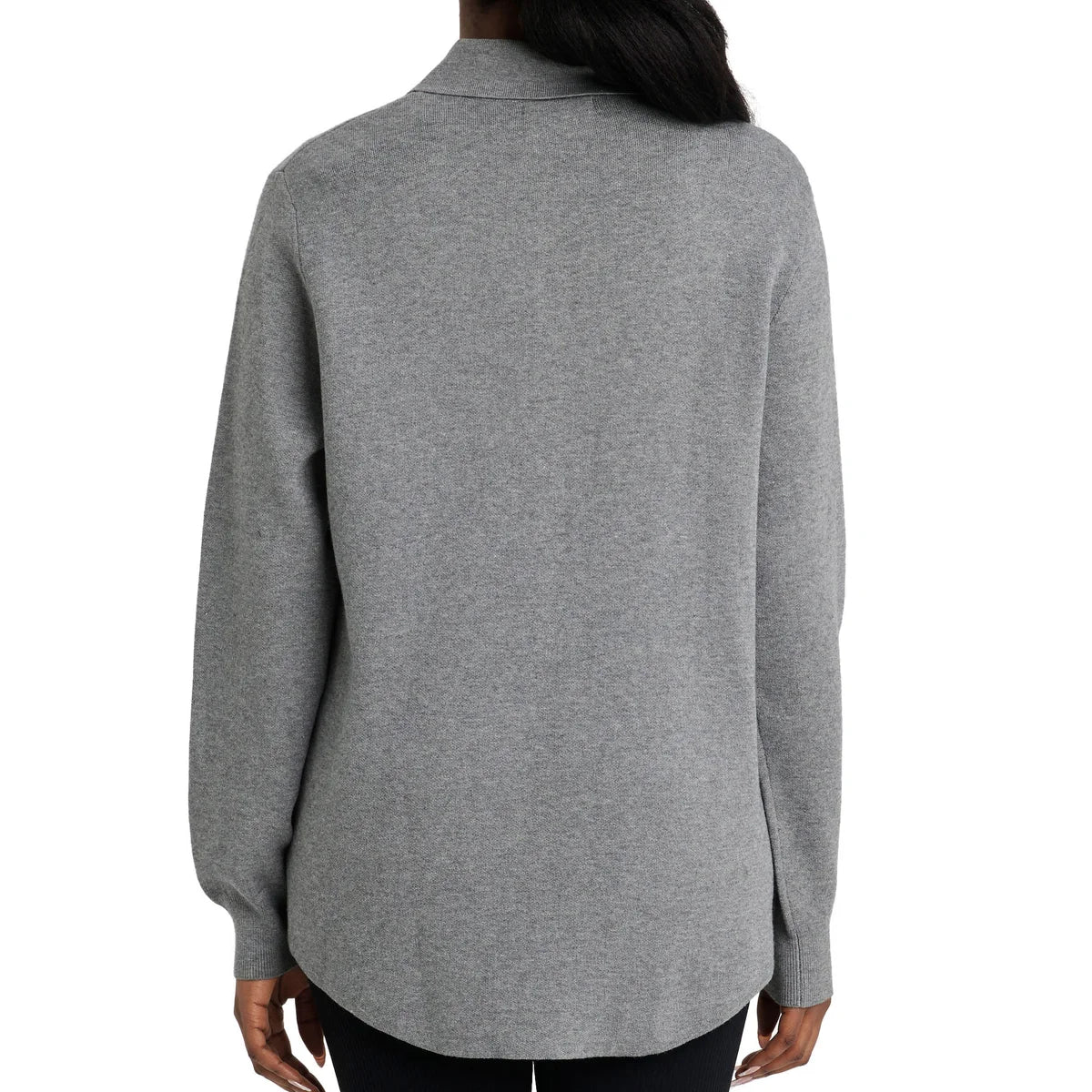 COMO VINTAGE - Veste-Chemise en Tricot Pour Femme-Womens-Knit-Shirt-Jacket-Gris-Grey-1944438-1944429