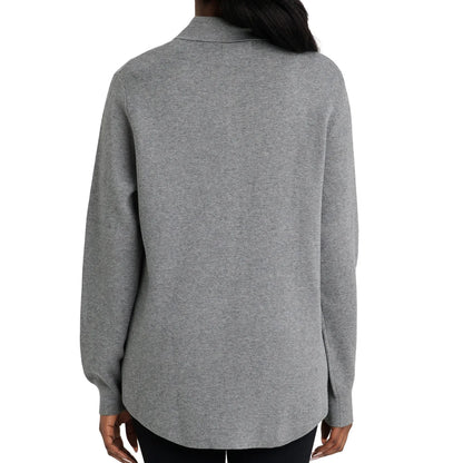 COMO VINTAGE - Veste-Chemise en Tricot Pour Femme-Womens-Knit-Shirt-Jacket-Gris-Grey-1944438-1944429