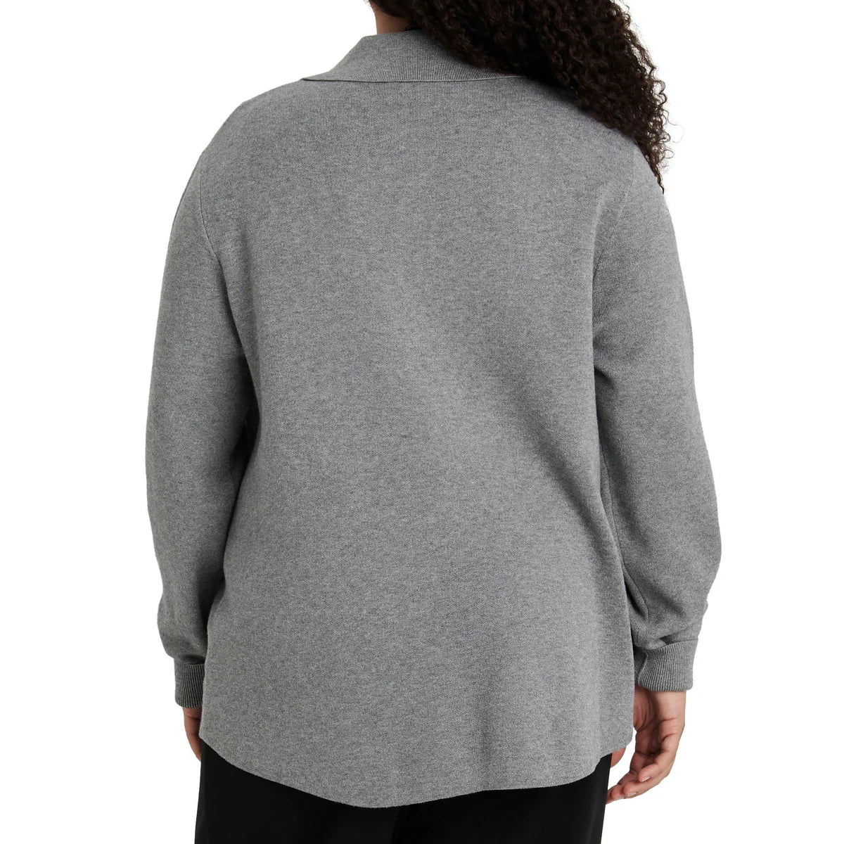 COMO VINTAGE - Veste-Chemise en Tricot Pour Femme-Womens-Knit-Shirt-Jacket-Gris-Grey-1944438-1944429