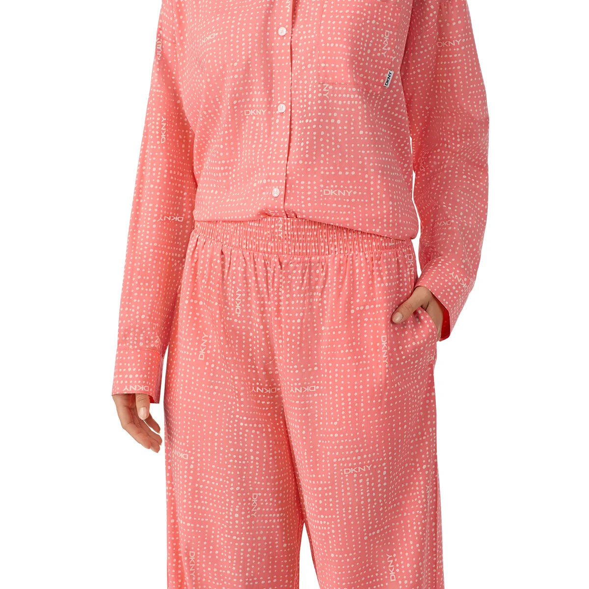 DKNY - Pyjama Tissé 2 Pièces pour Femme-piece-pajama-set-woven-costco-1886446-rose-pink-6