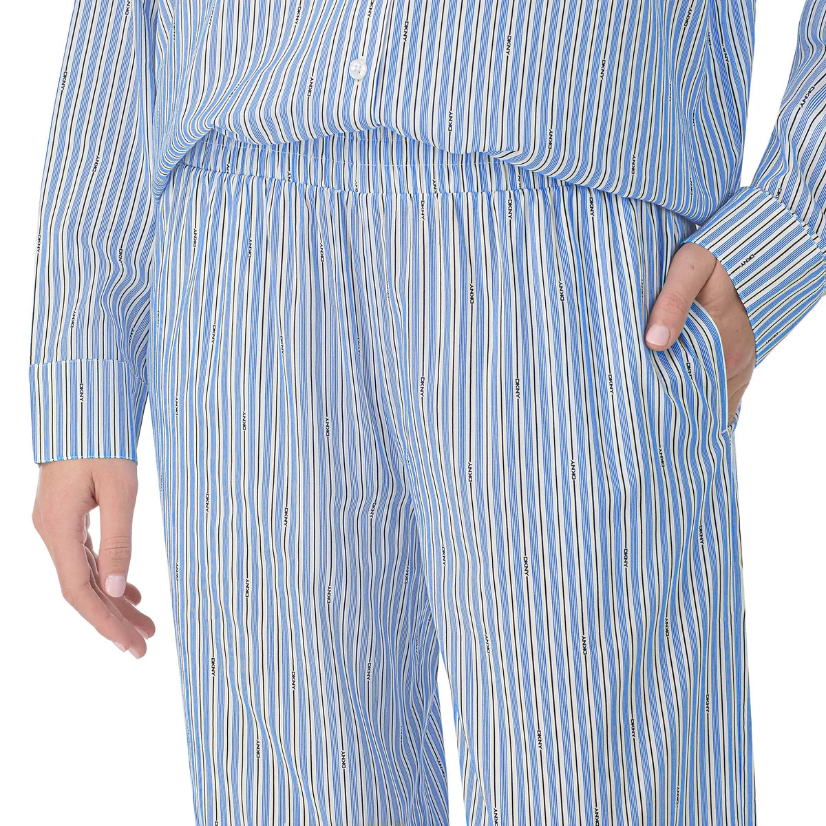 DKNY - Pyjama Tissé 2 Pièces pour Femme-piece-pajama-set-woven-costco-1886446-blue-bleu-6