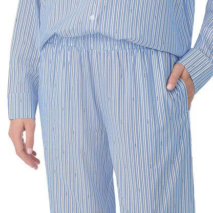 DKNY - Pyjama Tissé 2 Pièces pour Femme-piece-pajama-set-woven-costco-1886446-blue-bleu-6