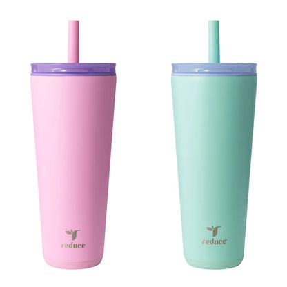 REDUCE - 2 Gobelets Isothermes Halo-vacuum-insulated-tumblers-costco-1866458-vert-rose-green-pink