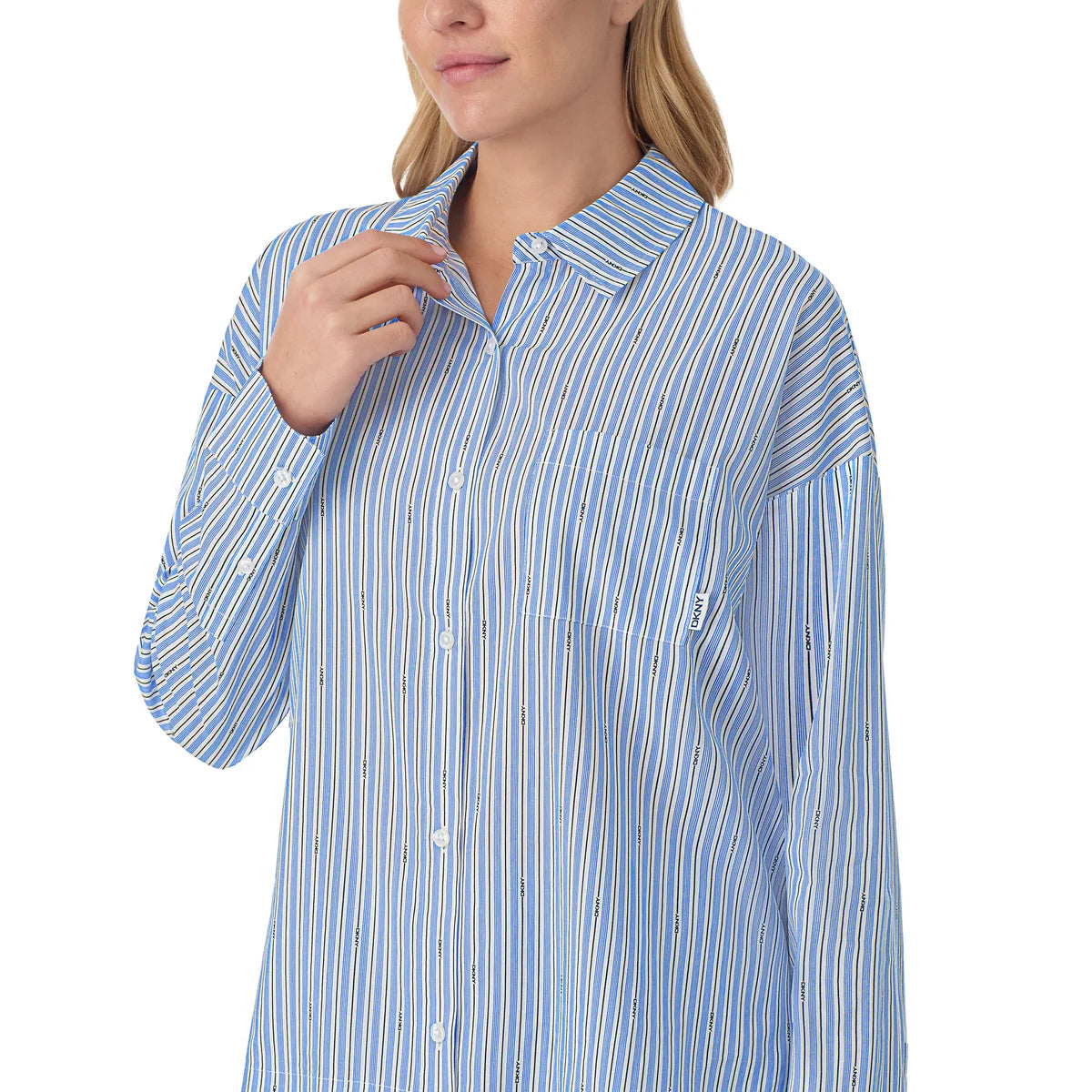 DKNY - Pyjama Tissé 2 Pièces pour Femme-piece-pajama-set-woven-costco-1886446-blue-bleu-5