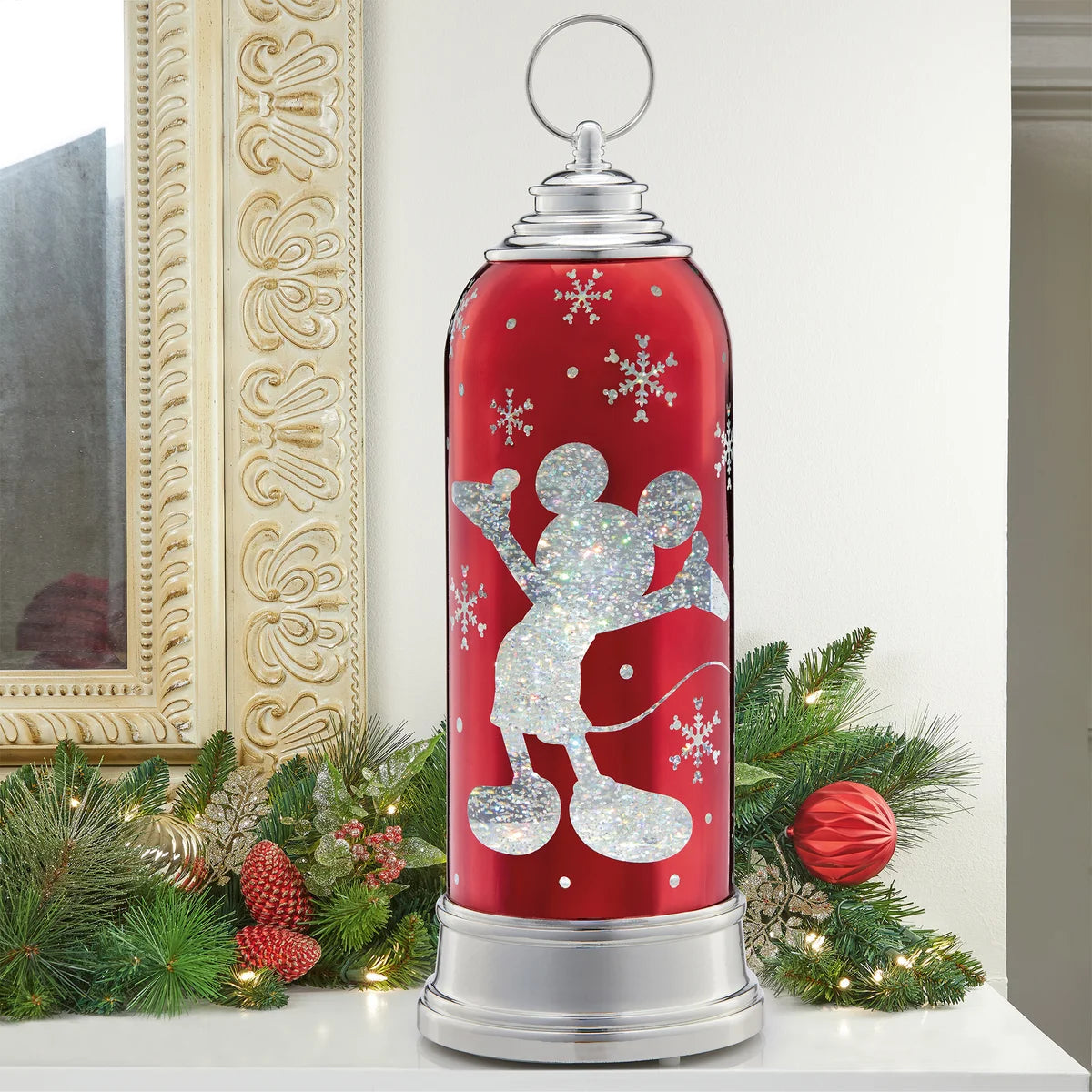 DISNEY - Lanterne de Noël avec Lumières DEL-holiday-lantern-with-led-lights-costco-1739959-red-rouge-2