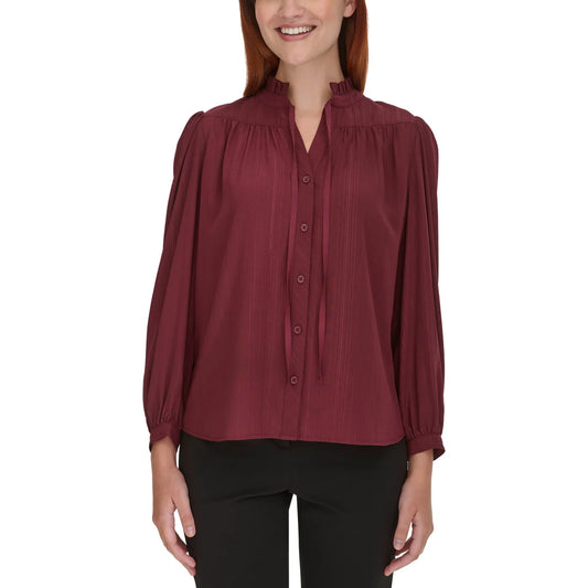 dkny-chemisier-pour-femme-women's-bouse-costco-3811001-rouge-red