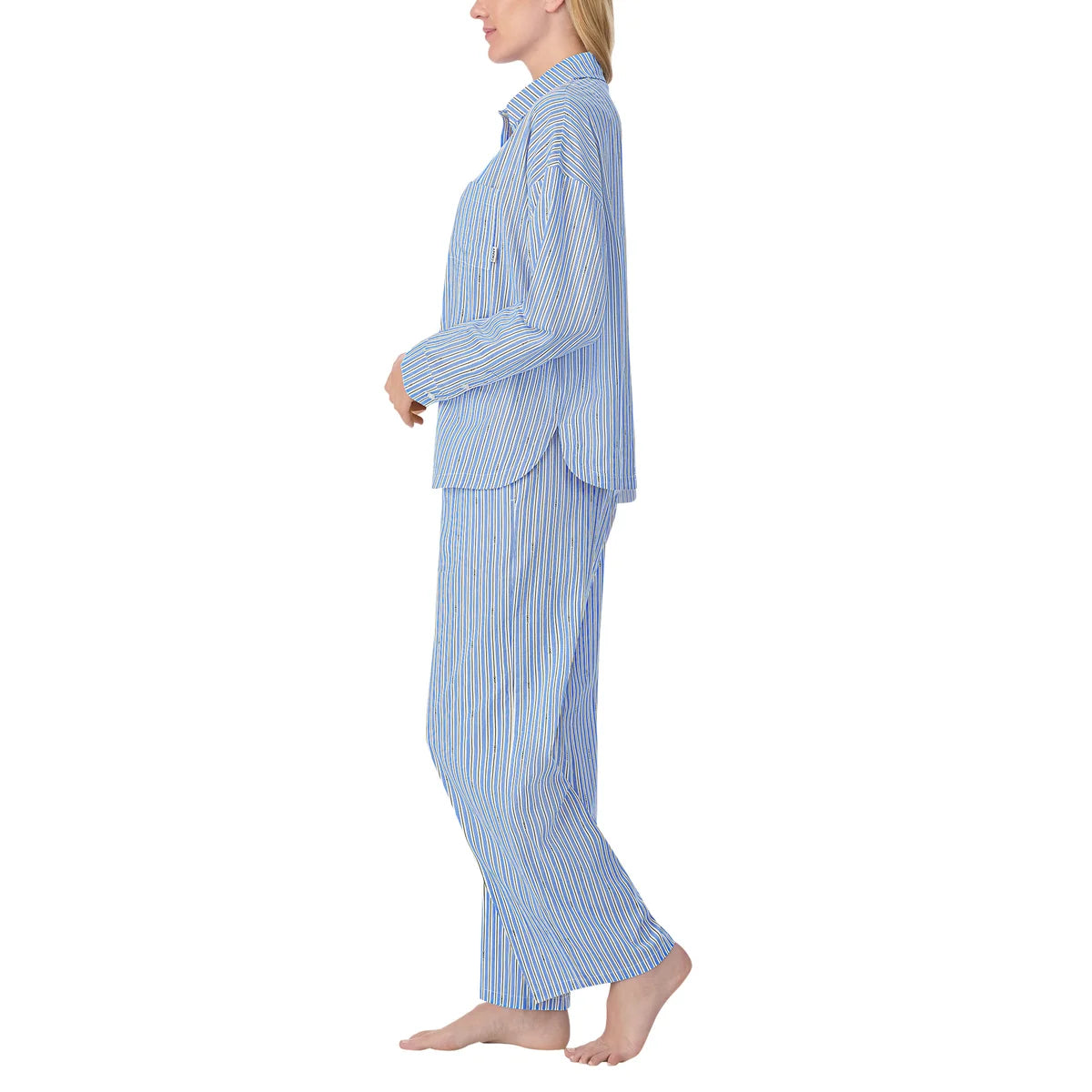 DKNY - Pyjama Tissé 2 Pièces pour Femme-piece-pajama-set-woven-costco-1886446-blue-bleu-3