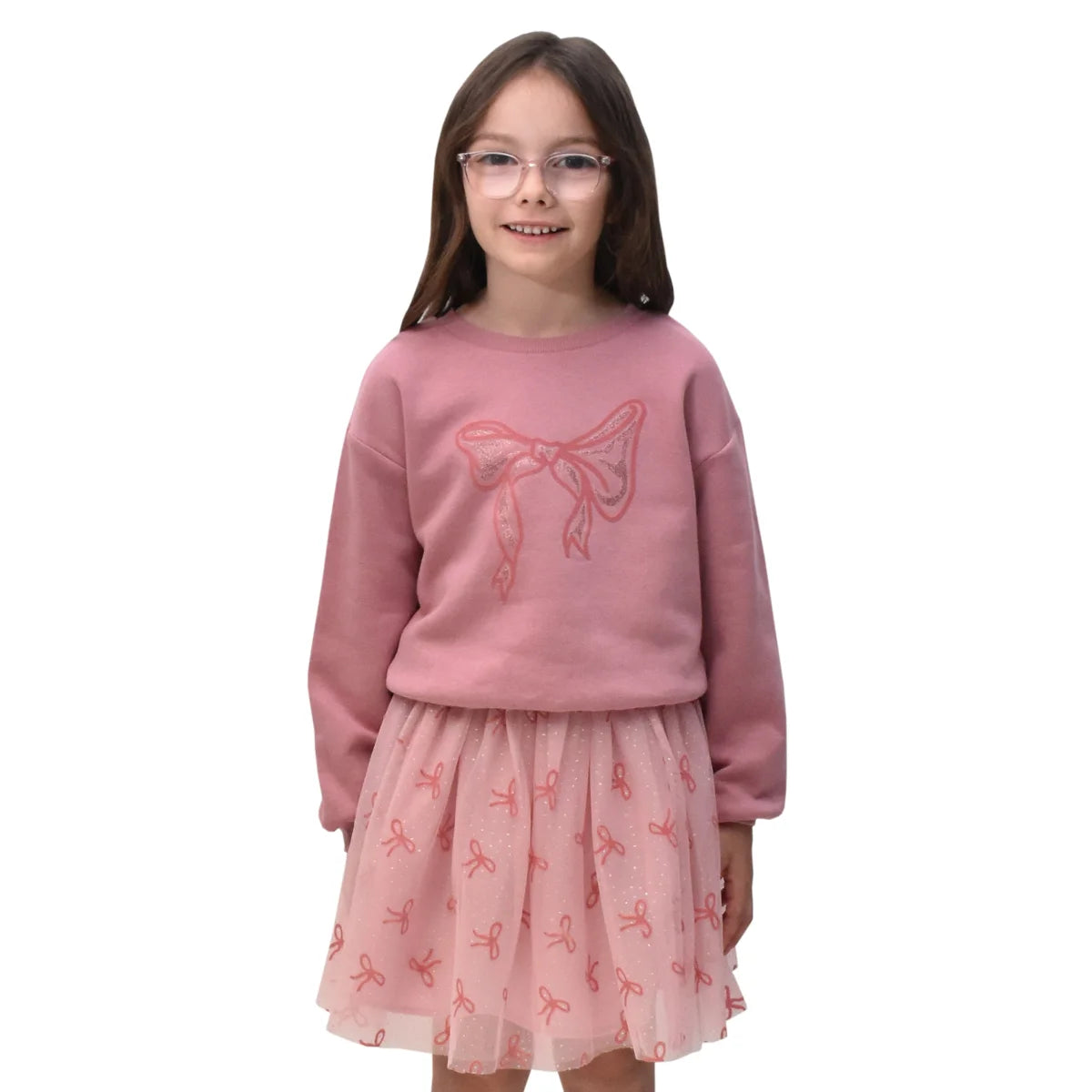 HAPPY KIDS - Ensemble 2 Pièces pour Enfant-Chandail-Jupe-Girls-2-Pieces-Crewneck-Skirt-Rose-Pink-2723535-1927727