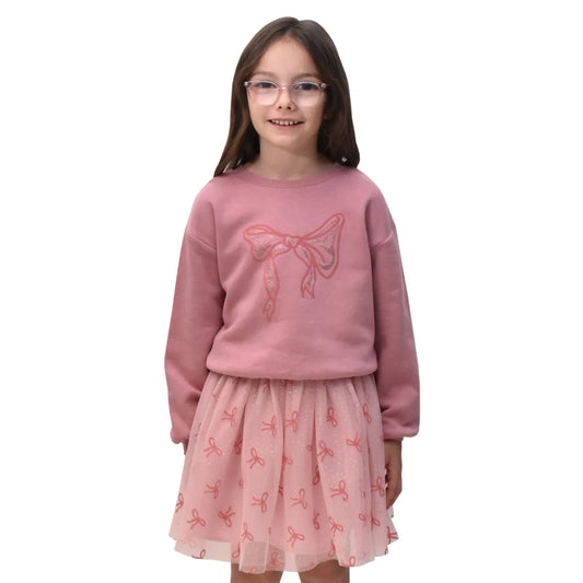 HAPPY KIDS - Ensemble 2 Pièces pour Enfant-Chandail-Jupe-Girls-2-Pieces-Crewneck-Skirt-Rose-Pink-2723535-1927727