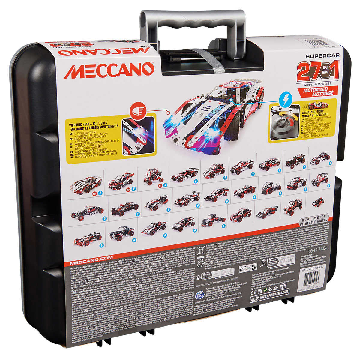 Meccano, 27-en-1 Supercar Motorisé STEM, Ensemble de construction