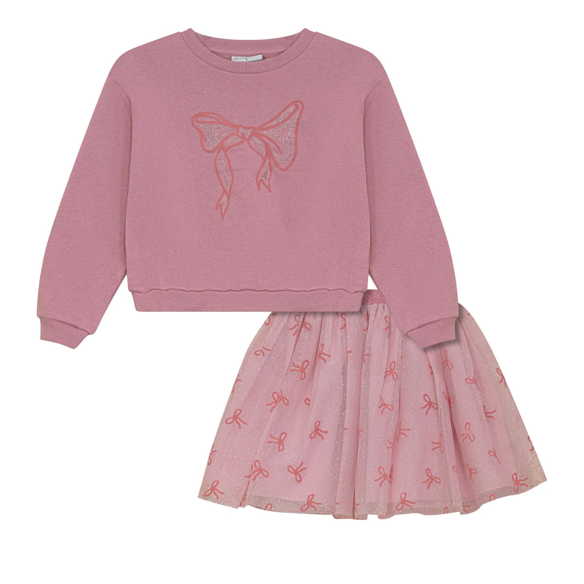 HAPPY KIDS - Ensemble 2 Pièces pour Enfant-Chandail-Jupe-Girls-2-Pieces-Crewneck-Skirt-Rose-Pink-2723535-1927727