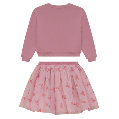 HAPPY KIDS - Ensemble 2 Pièces pour Enfant-Chandail-Jupe-Girls-2-Pieces-Crewneck-Skirt-Rose-Pink-2723535-1927727