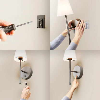 GLOBE - Paquet de 2 Appliqués Rechargeables-black-rechargeable-sconces-white-led-costco-1806224-7