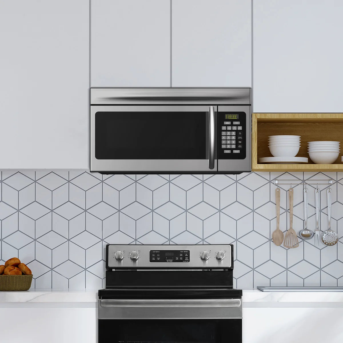 ELEMENT - Four à Micro-Ondes à Hotte Intégrée en Acier Inoxydable *Boite Ouverte*-1000-watts-over-the-range-microwave-stainless-steel-costco-1921619-8