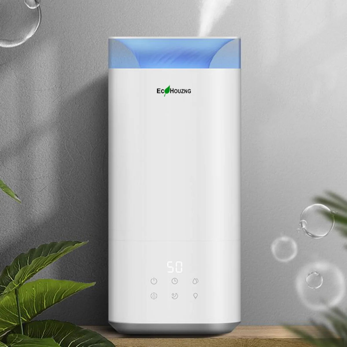 ECOHOUZNG -  Humidificateur Ultrasonic à remplissage par le Haut de 4,7 L-mist-humidifier-costco-1383733-model-ECH2001150-white-blanc