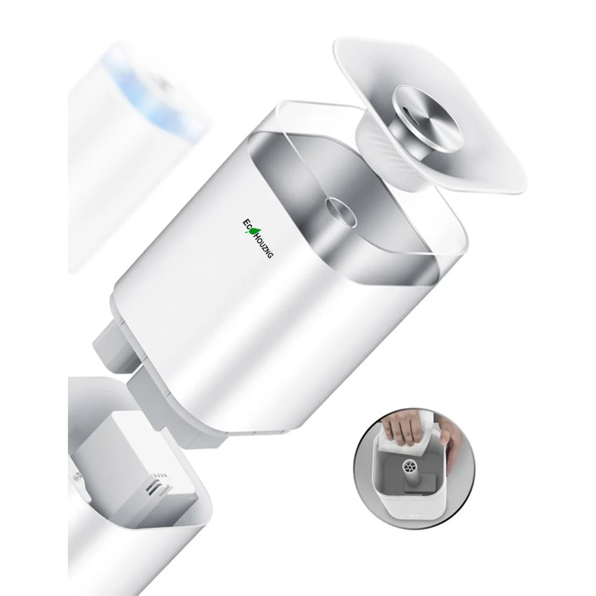 ECOHOUZNG -  Humidificateur Ultrasonic à remplissage par le Haut de 4,7 L-mist-humidifier-costco-1383733-model-ECH2001150-white-blanc-4