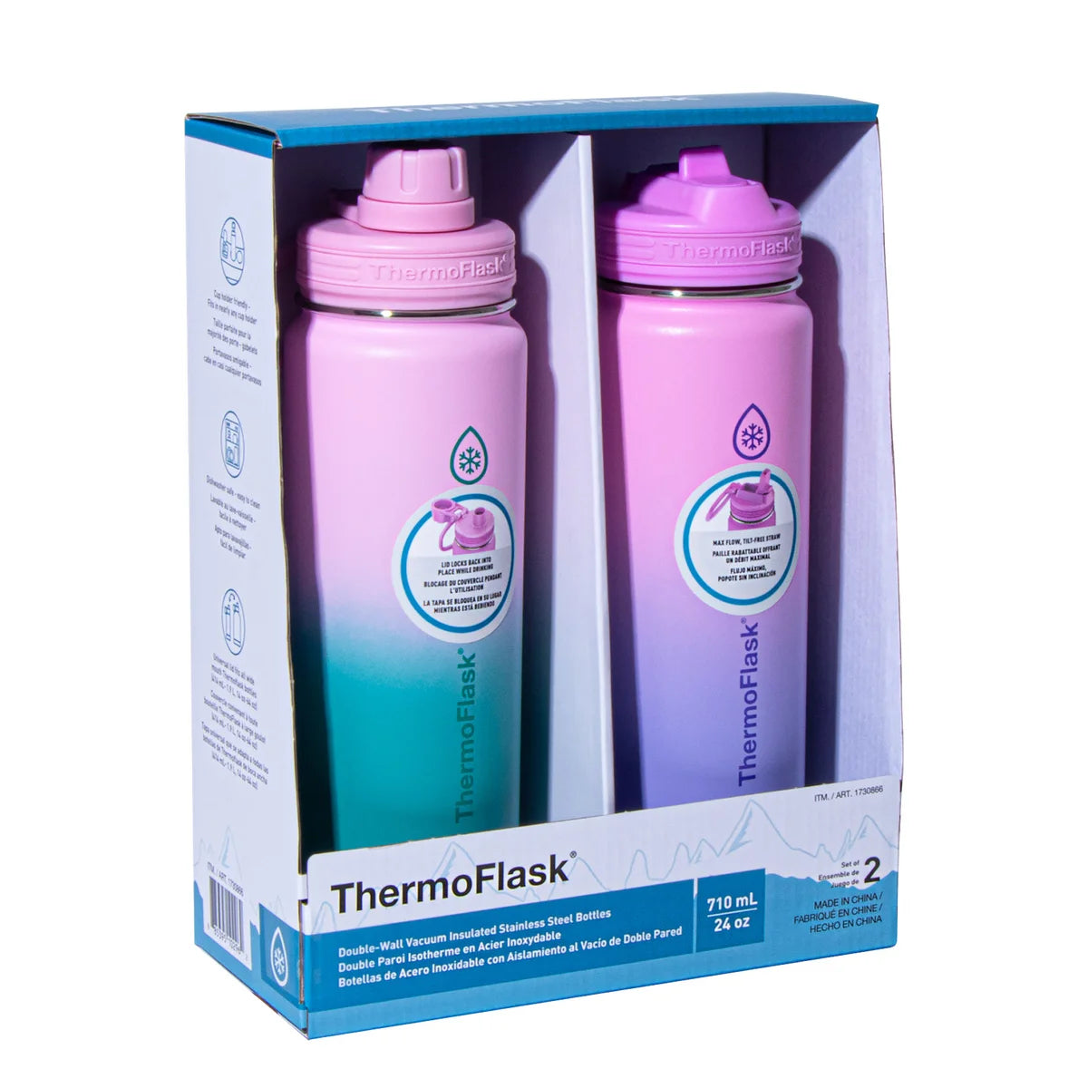 THERMOFLASK - Ensemble de 2 Bouteilles Isothermes de 710 ml-pack-insulated-bottles-costco-24-oz-1730866-pink-rose-6