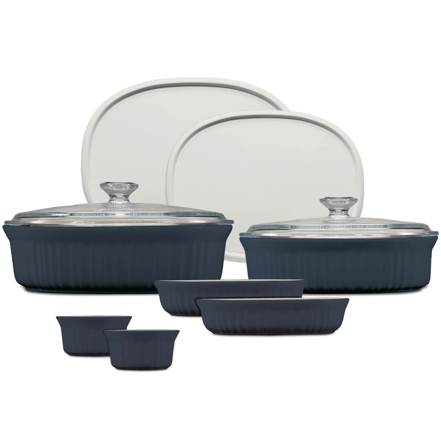 CORNINGWARE - Ensemble de Plats de Cuisson avec Couvercles en Verre et en Plastique French Colors, 10 Pièces-durable-bakeware-set-with-glass-and-plastic-lids-piece-set-costco-1834692