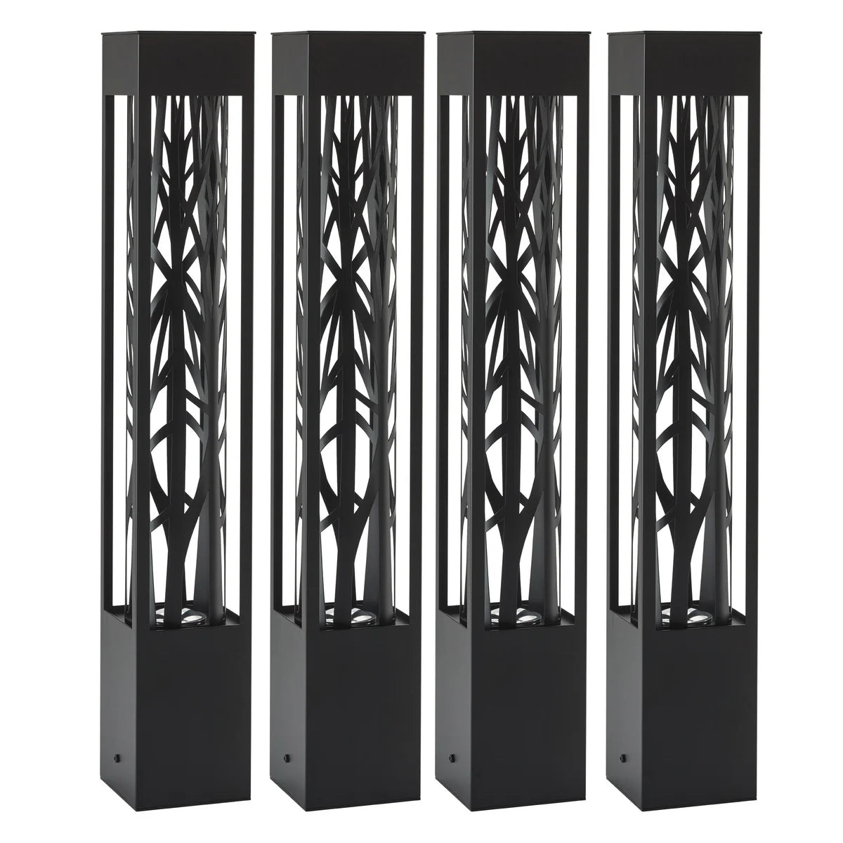 SOLAR - Lot de 4 Lampes De Parterre De Style Bollard Prismax Solution-pathway-bollard-style-black-ostco-2323028