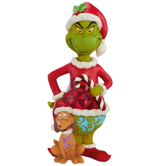 ENESCO - Statue du Grincheux et de Max Peinte à la Main The Grinch Dr. Seuss-grinch-&-max-statue-hand-painted-costco-1739899