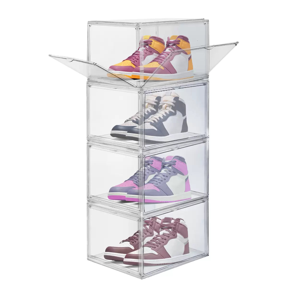 AG BOX - Ensemble de 4 Boites à Chaussures Empilables Haut de Gamme-premium-stackable-shoe-box-pack-costco-1806253-3