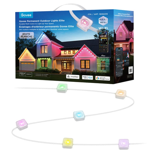 GOVEE - Éclairage d'Extérieur Permanent de 150 Pieds Elite-permanent-outdoor-lights-elite-costco-186205-2025-white-blanc