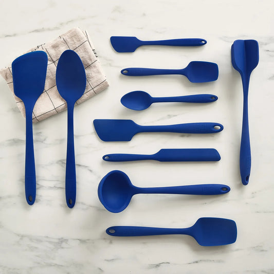 GIR ESSENTIALS - Ensemble de 10 Ustensiles en Silicone-piece-silicone-utensil-set-costco-1839700-bleu-blue-2