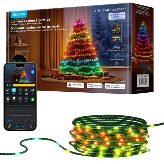 GOVEE - Guirlande Lumineuse S2 de Noël de 100 Pieds *Boite Ouverte*-christmas-string-lights-2s-ft-led-costco-2060331