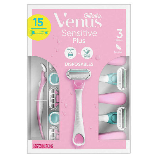 gilettevenus-ensemble-15-rasoirs-jetables-sensible-plus-disposable-razors-sensitive